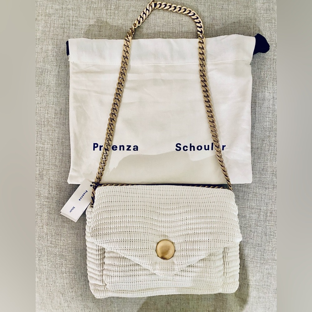 NWT Proenza Schouler Raffia Harris Bag in White - Picture 5 of 9